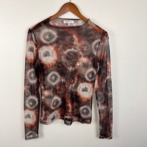 Whimsigoth Sheer Mesh Top Small Fairy Grunge Celestial Layers Indie Artsy Red